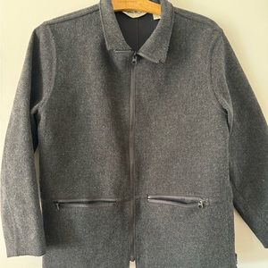 Y2K Eddie Bauer felt wool zip up jacket charcoal grey size xs great condition